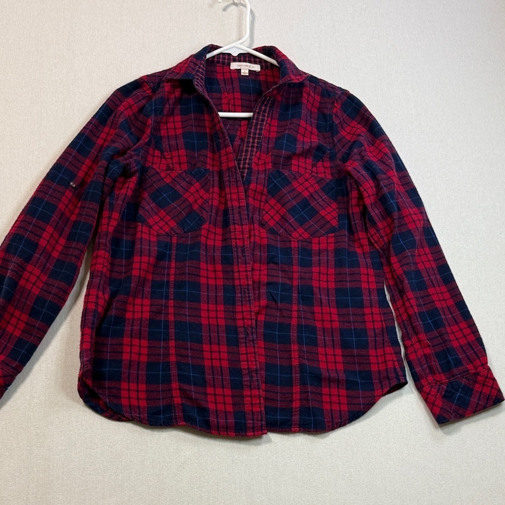 Skies Are Blue Red and Blue Plaid Shirt